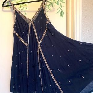 Free People In Heaven Slip Dress, Navy Embellished XS